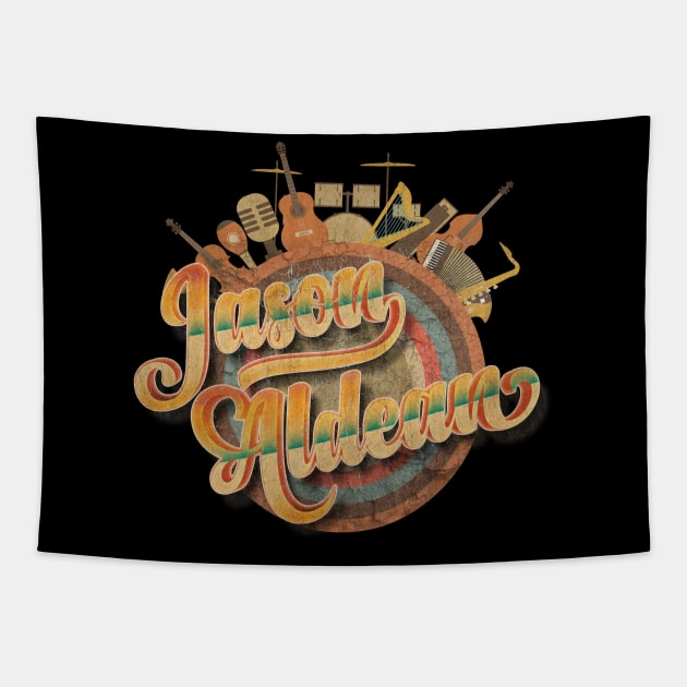 Tour Music Designs Vintage Retro - Jason Aldean Tapestry by kumurkumur