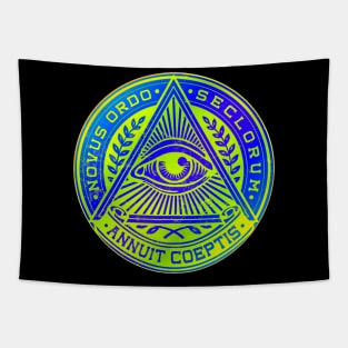 Retro New World Order Symbol Tapestry