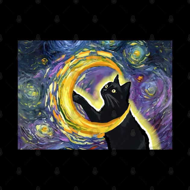 Luna the starry night cat by Art by Ergate