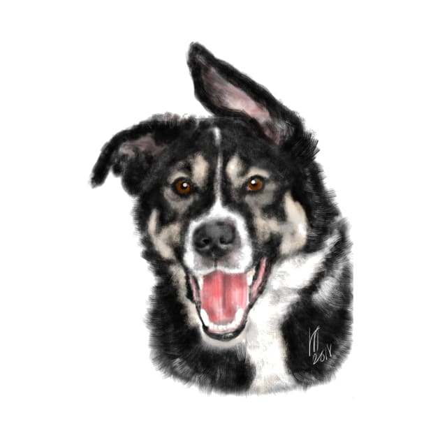 Very Happy Pooch Puppy Dog by LITDigitalArt