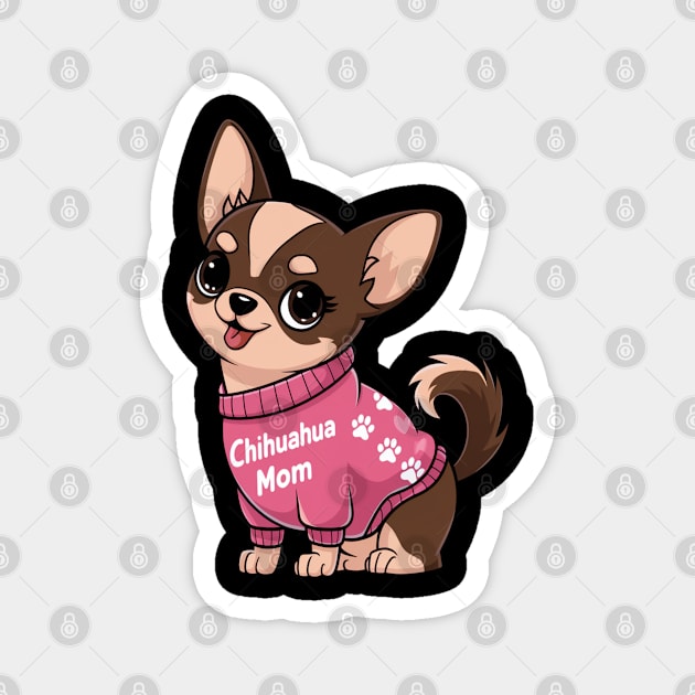 Chihuahua Mom, Perfect for Dog Lovers, Show Your Chihuahua Pride Magnet by Pixel Threads 