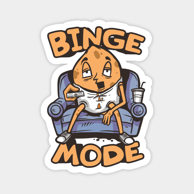 Binge Mode Couch Potato Magnet by SLAG_Creative