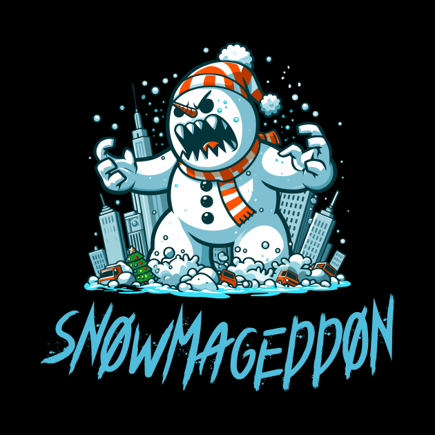 Snowmageddon - Angry Evil Snowman Frosty Doomsday Tee by TeeHeeFun