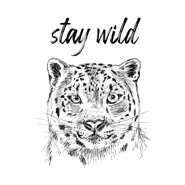 Stay Wild Snow leopard by rachelsfinelines