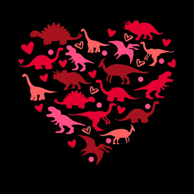 Dinosaur Love Heart T Rex Cute Valentines Day Boys Toddlers by jadolomadolo