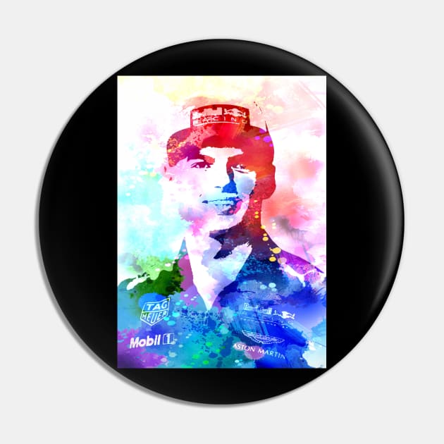 Max Verstappen Watercolor Pin by Masdian Watercolor