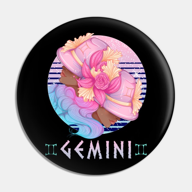 Retro Gemini Zodiac Pin by NatalitaJK