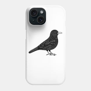 Blackbird Ink Art - on light colors Phone Case