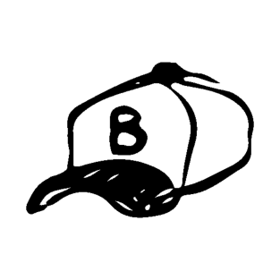 Letter B Hat Doodle Black T-Shirt