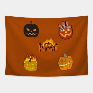 Scary Pumpkins Stickers pack Tapestry