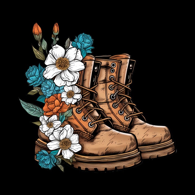 Blooming Boots: Nature's Style Inspiring Wanderlust Adventures by TeeTopiaNovelty