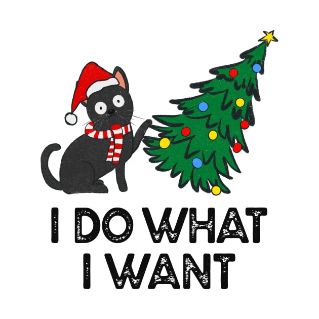 Funny Cat Christmas Tree, Cat Lover I Do What I Want by SilverLake