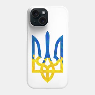 Low polygonal ukrainian trident white Phone Case