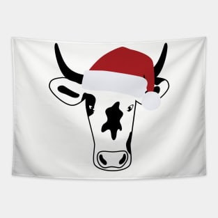 Cow Reindeer Hat Santa Christmas Lights Tapestry