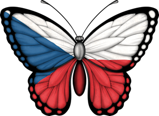 Czech Flag Butterfly Magnet