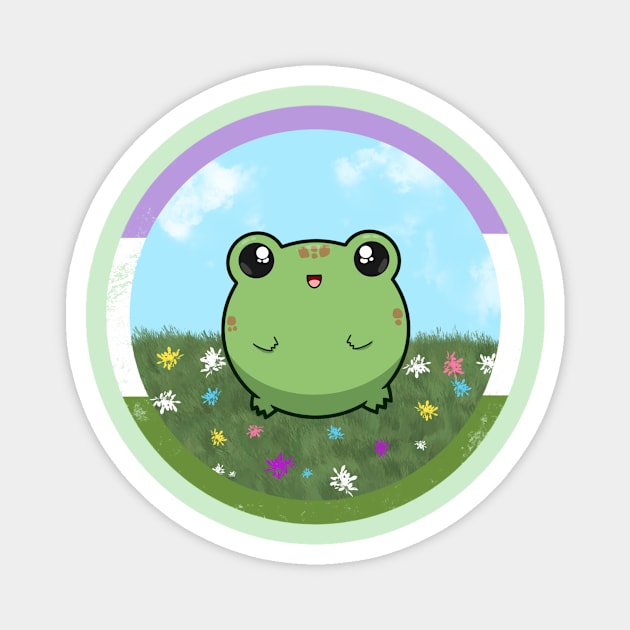 Pride Froggo (Genderqueer) Magnet by GummiFrogArt