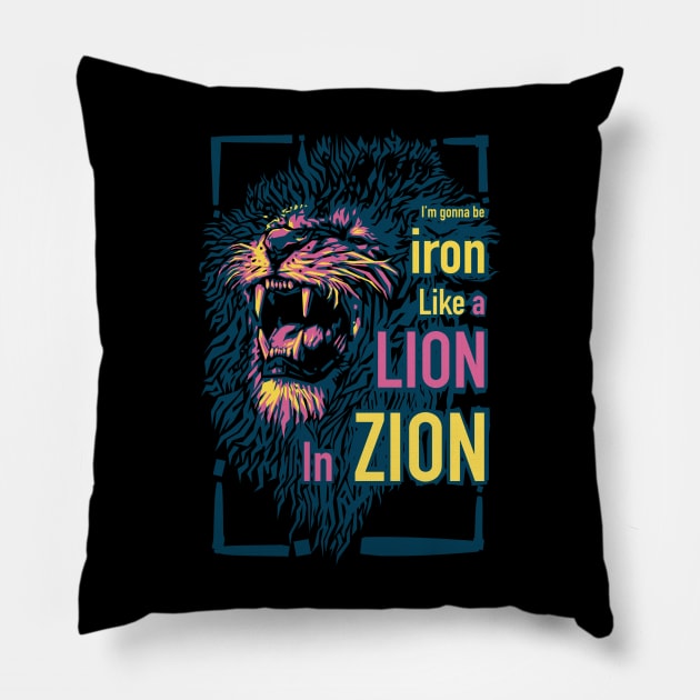 Iron Lion Zion Pillow by BAJAJU