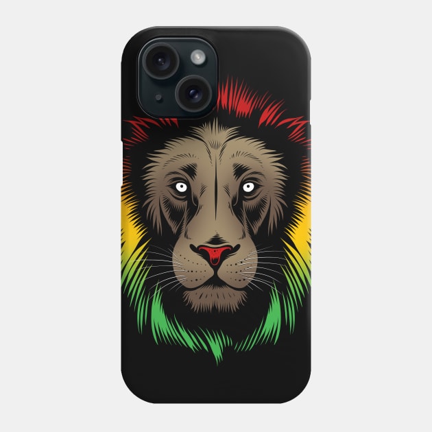 Lion Reggae Phone Case by CyberpunkTees