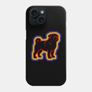 LGBTQ+ rainbow Pug dog silhouette Phone Case