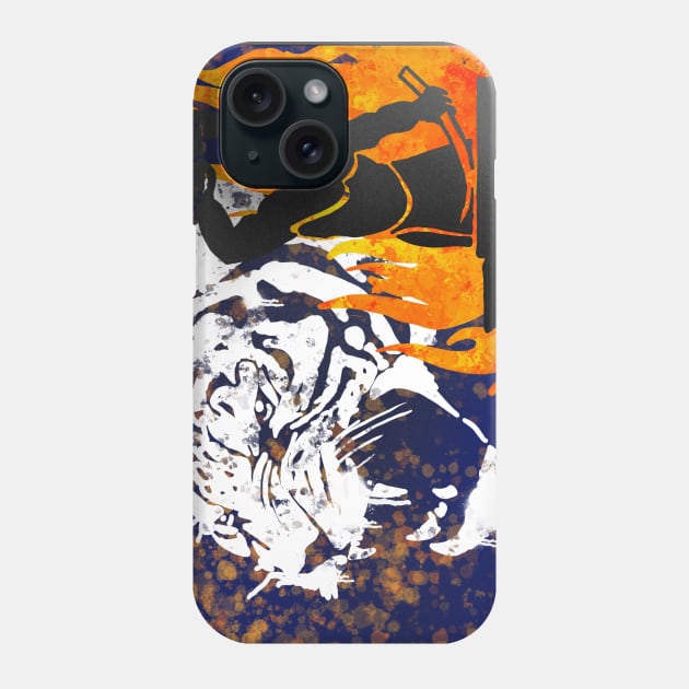 Tiger and flames Phone Case by Shyflyer