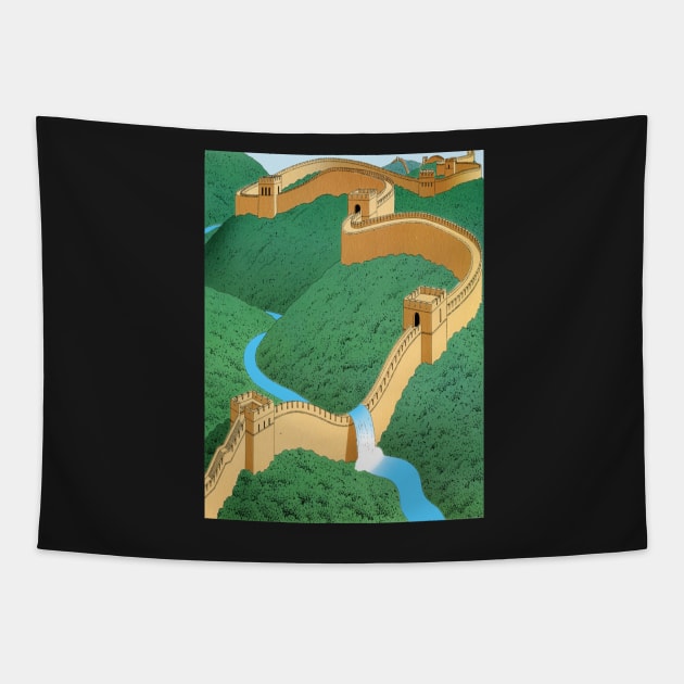 guy billout diving board Tapestry by QualityArtFirst