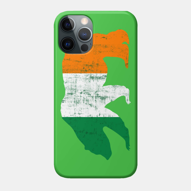 St. Patricks Day Irish Flag Grizzly Bear with Clover - Irish - Phone Case