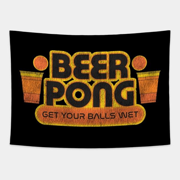 Beer Pong Get Your Balls Wet Tapestry by darklordpug