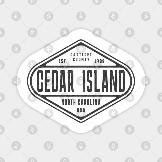 Cedar Island, NC Summertime Weathered Sign Magnet by Contentarama