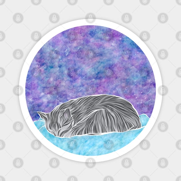 Starlight Dreams Tabby Cat Magnet by ViolaVixi