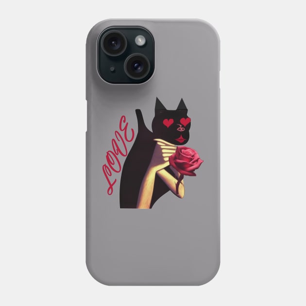 Cat and love Phone Case by Bari-520