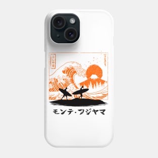 Surfing the wave in Japan Phone Case