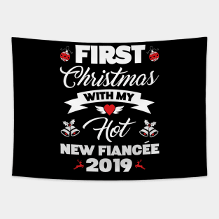 2019 Couple Gift Idea First Christmas With My Hot New Fiancee Tapestry