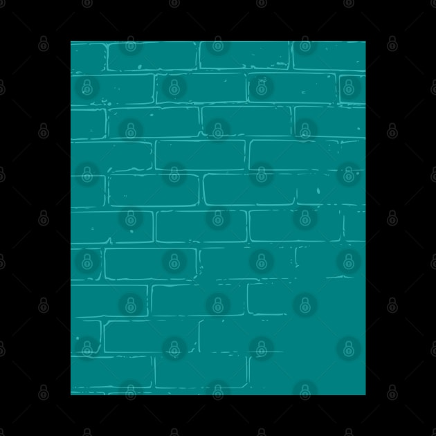 Aqua Brick wall by Boo Face Designs