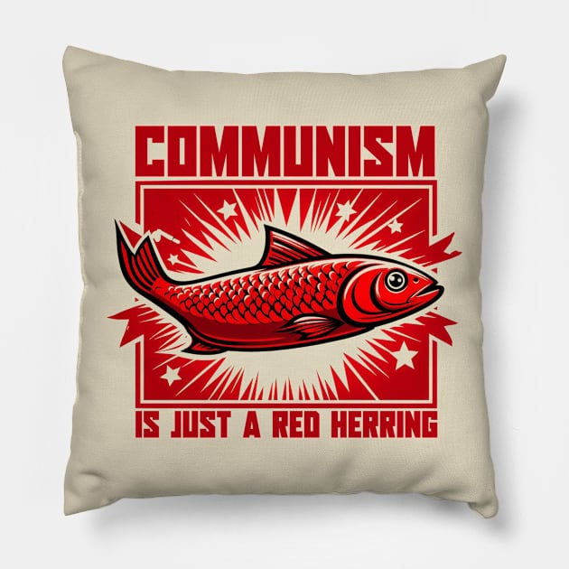 Red Herring Pillow by JennyPool