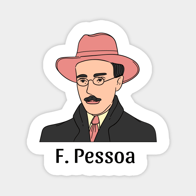 Fernando Pessoa Portrait Illustration T Shirt Design Magnet by WrittersQuotes