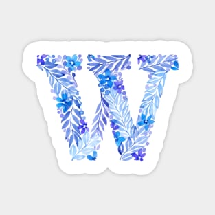 Monogram "W" in blue Magnet