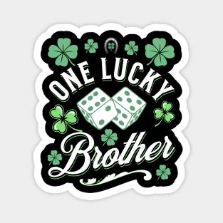 One Lucky Brother St Patricks Day Clover Dice Green Irish Magnet