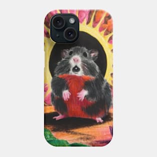 AI generated hamster watching solar eclipse Phone Case