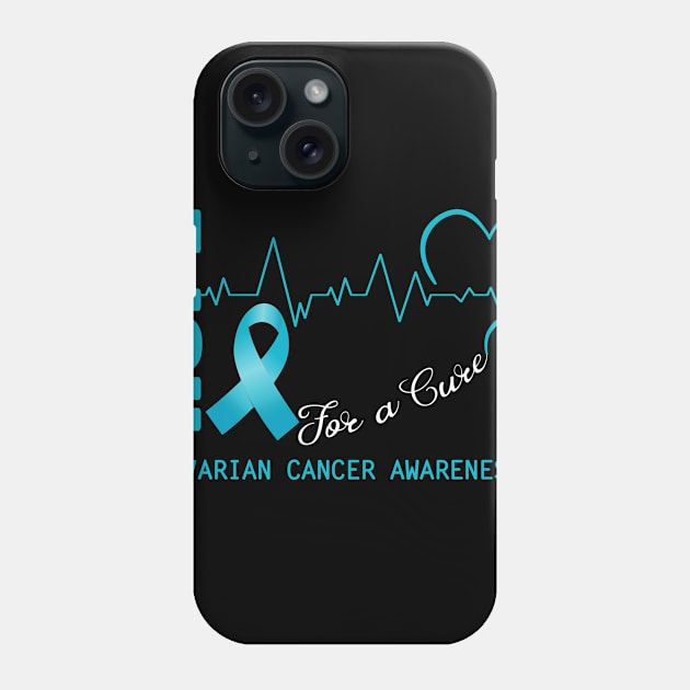 Hope For A Cure Ovarian Cancer Awareness Support Ovarian Cancer Warrior Gifts Phone Case by ThePassion99