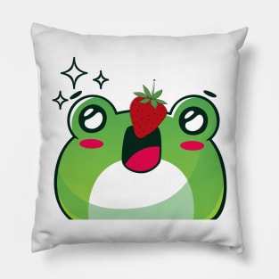 Frog With A Strawberry Pillow