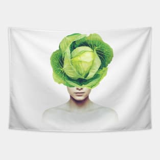 Cabbage head portrait Tapestry