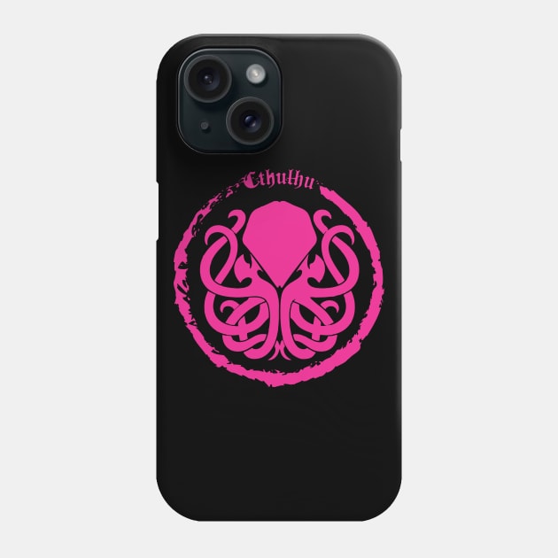 Cthulhu Logo Pink Phone Case by Milena93