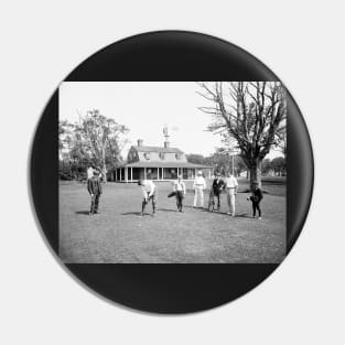 Golfing on Shelter Island, 1904. Vintage Photo Pin