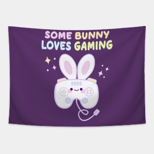 Cute Gamer Easter Bunny Kawaii Game Controller Tapestry