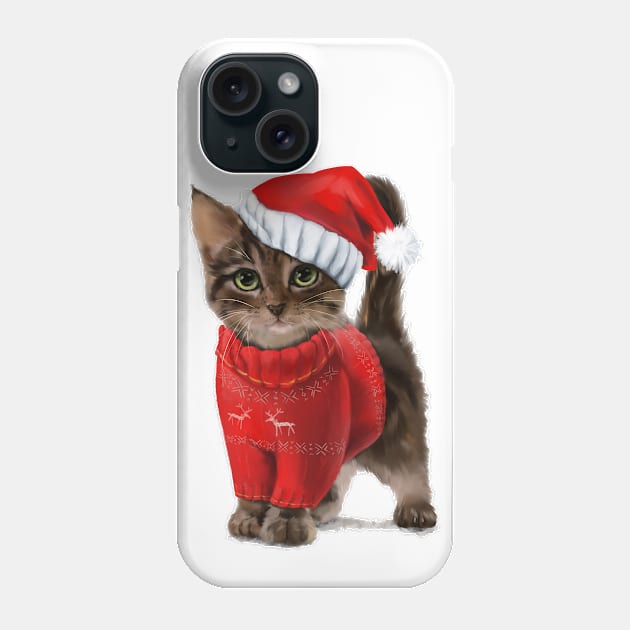 Kitten Christmas Phone Case by stark.shop