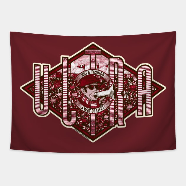 VECCHIO ULTRAS by Wanking Class heroes! (burgundi and white edition) Tapestry by boozecruisecrew