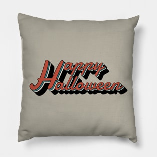 vintage happy halloween day typography Pillow