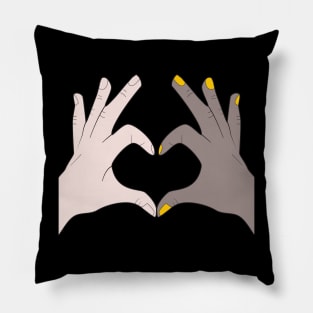 Hands Making Heart Shape Love Sign Language Valentine's Day Pillow