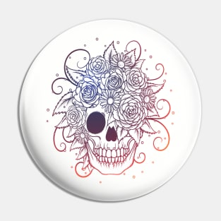 Colorful skull T-shirt Pin