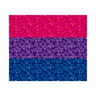 Bisexual Pride Pixel Flag Repeating Background T-Shirt